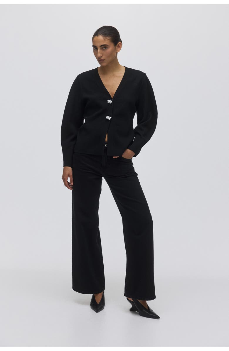 H&M Knitted Cardigan, Alternate, color, Black