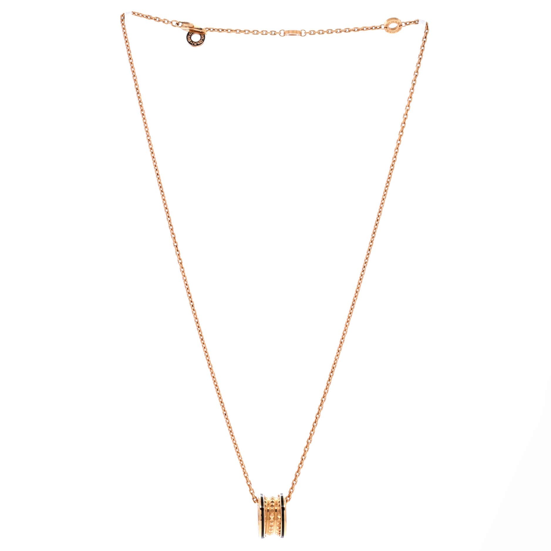 B.Zero 1 Rock Round Pendant Necklace 18K Rose Gold with Ceramic Small, Alternate, color, Metallic Gold