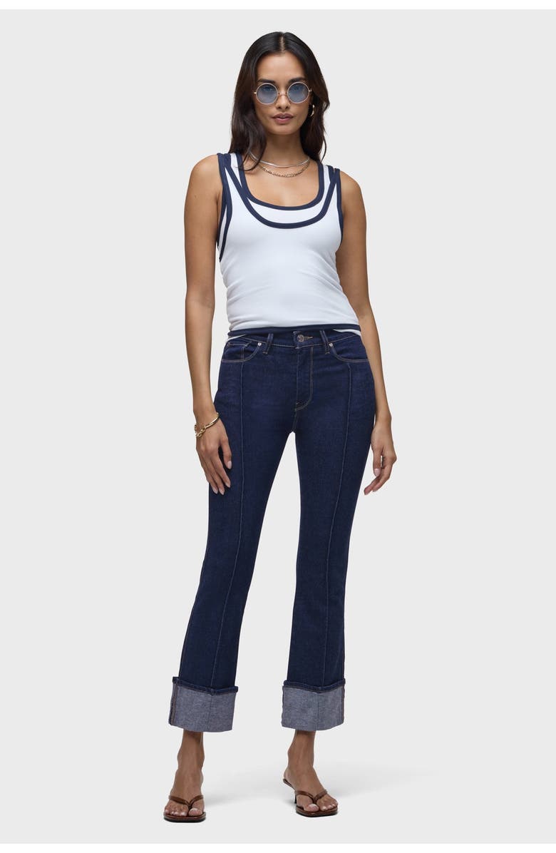 Hudson Jeans Barbara Pintucked Cuffed Bootcut Crop, Alternate, color, Rinse