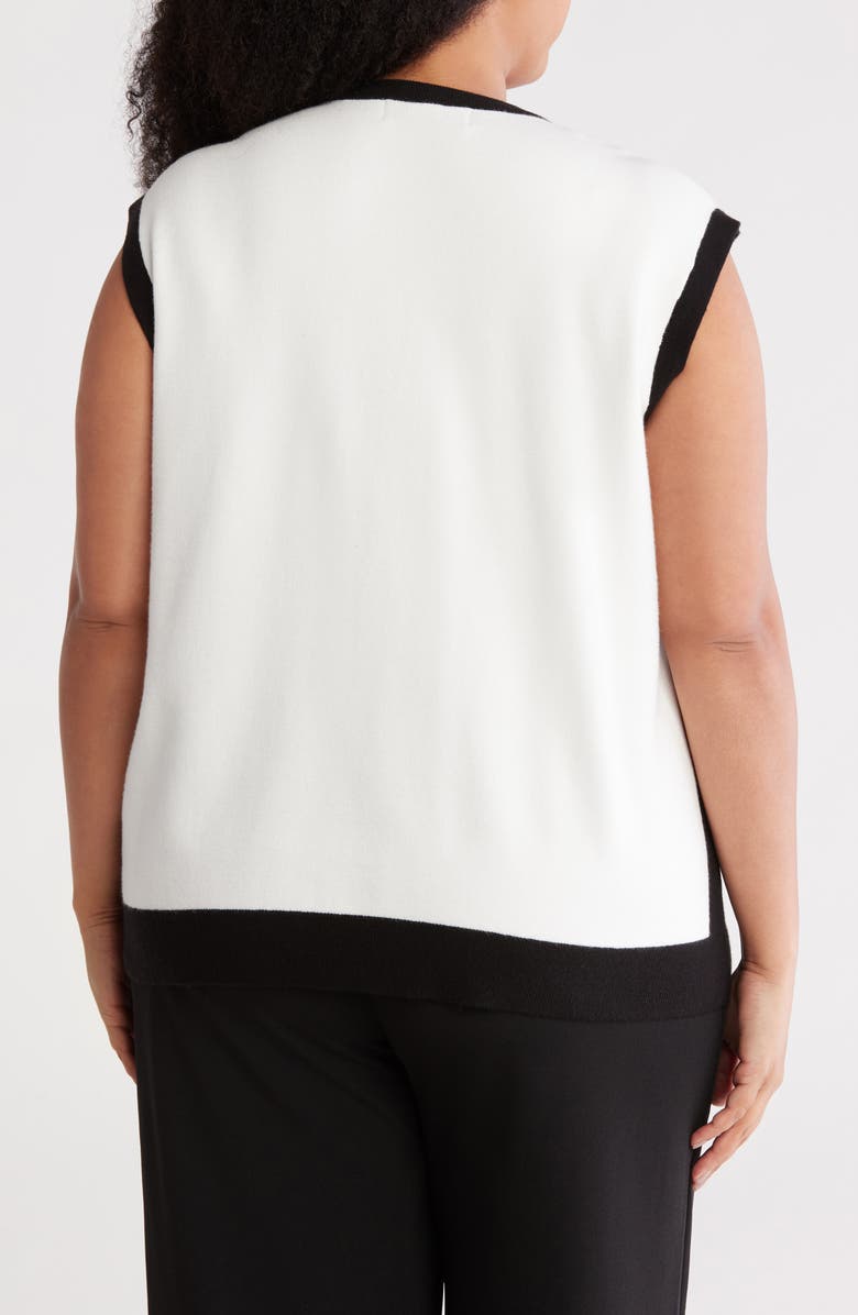BY DESIGN Kaia Sleeveless Sweater, Alternate, color, Gardenia/ Black