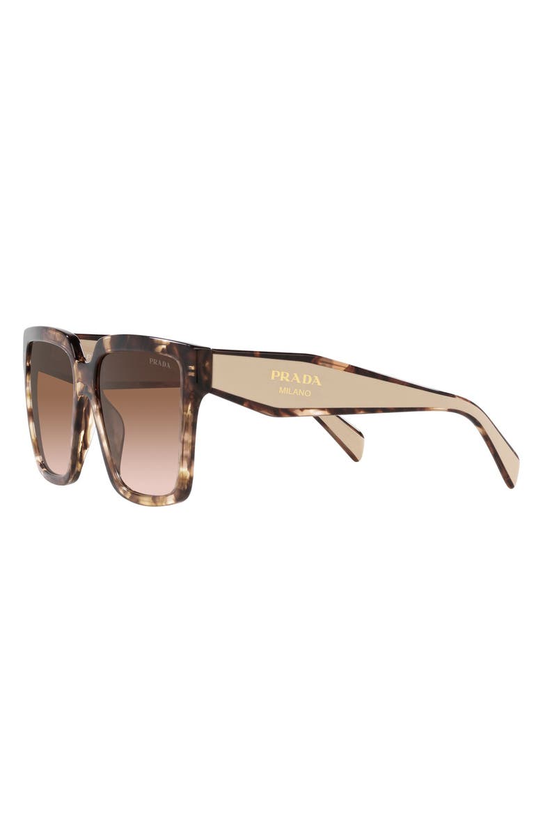 Prada 56mm Square Sunglasses, Alternate, color, Brown Tort