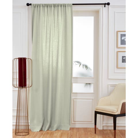Linen Curtain with Light Filtering Rod Pocket for Living Room, Bedroom