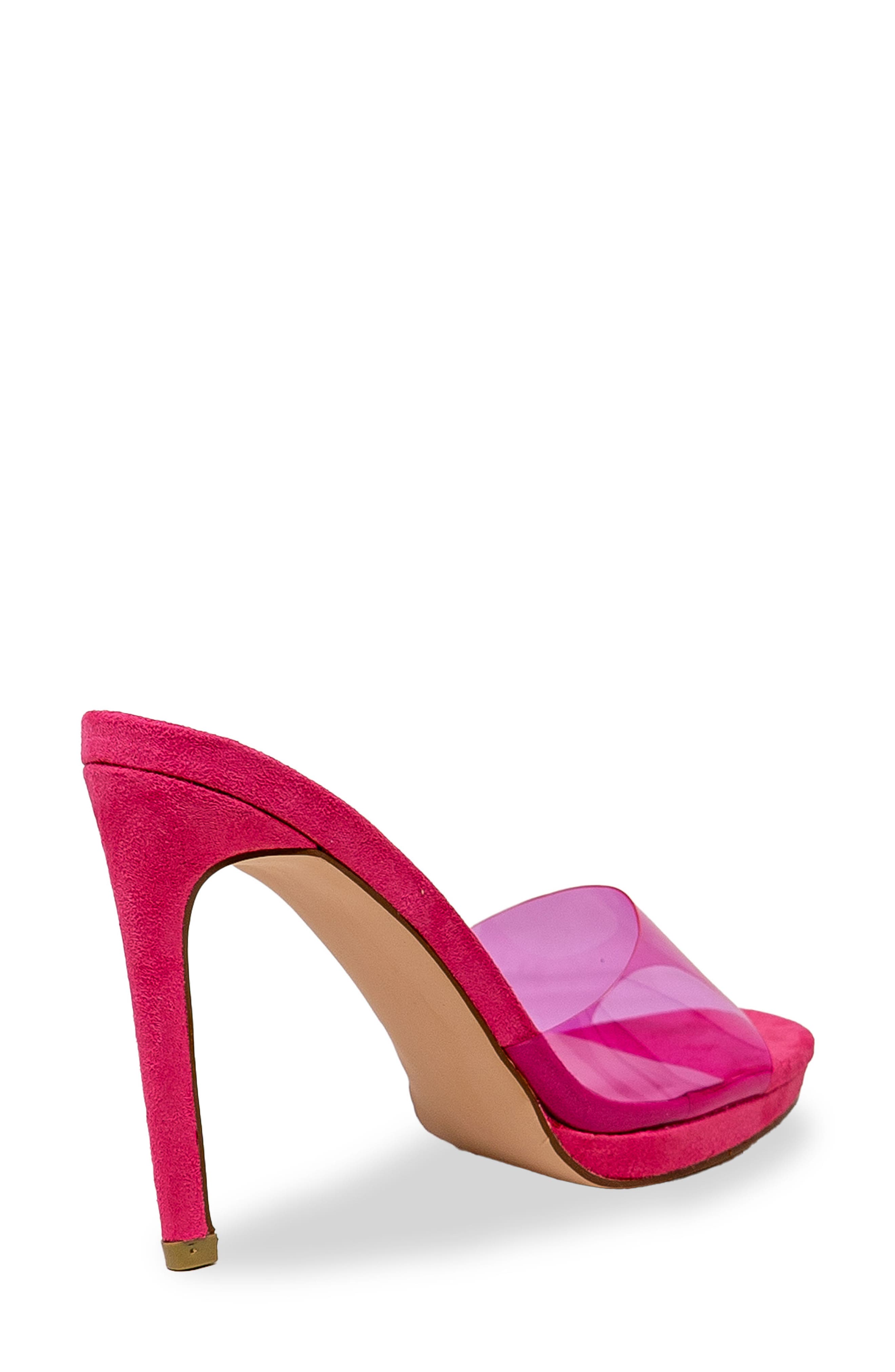 Square Toe Stiletto Sandal, Alternate, color, CLEAR FUCHSIA