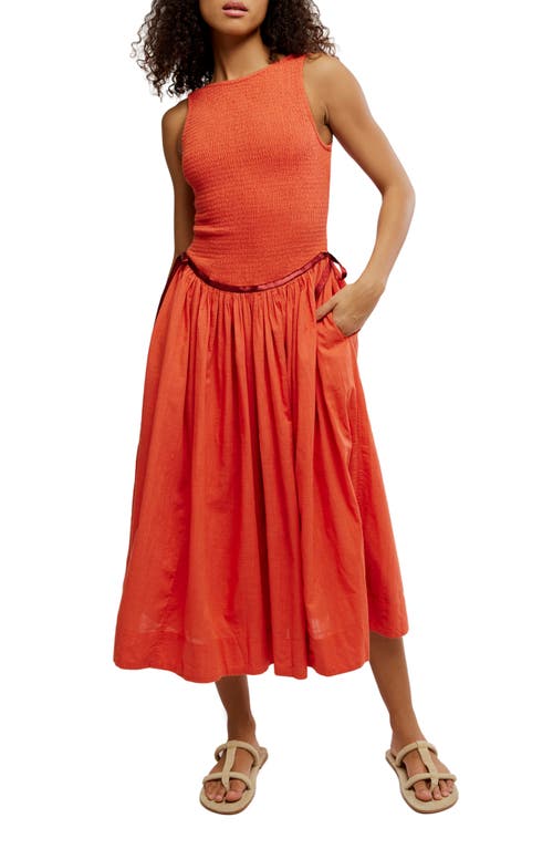 Free People Nightingale Smocked Bodice Midi Sundress In Multi