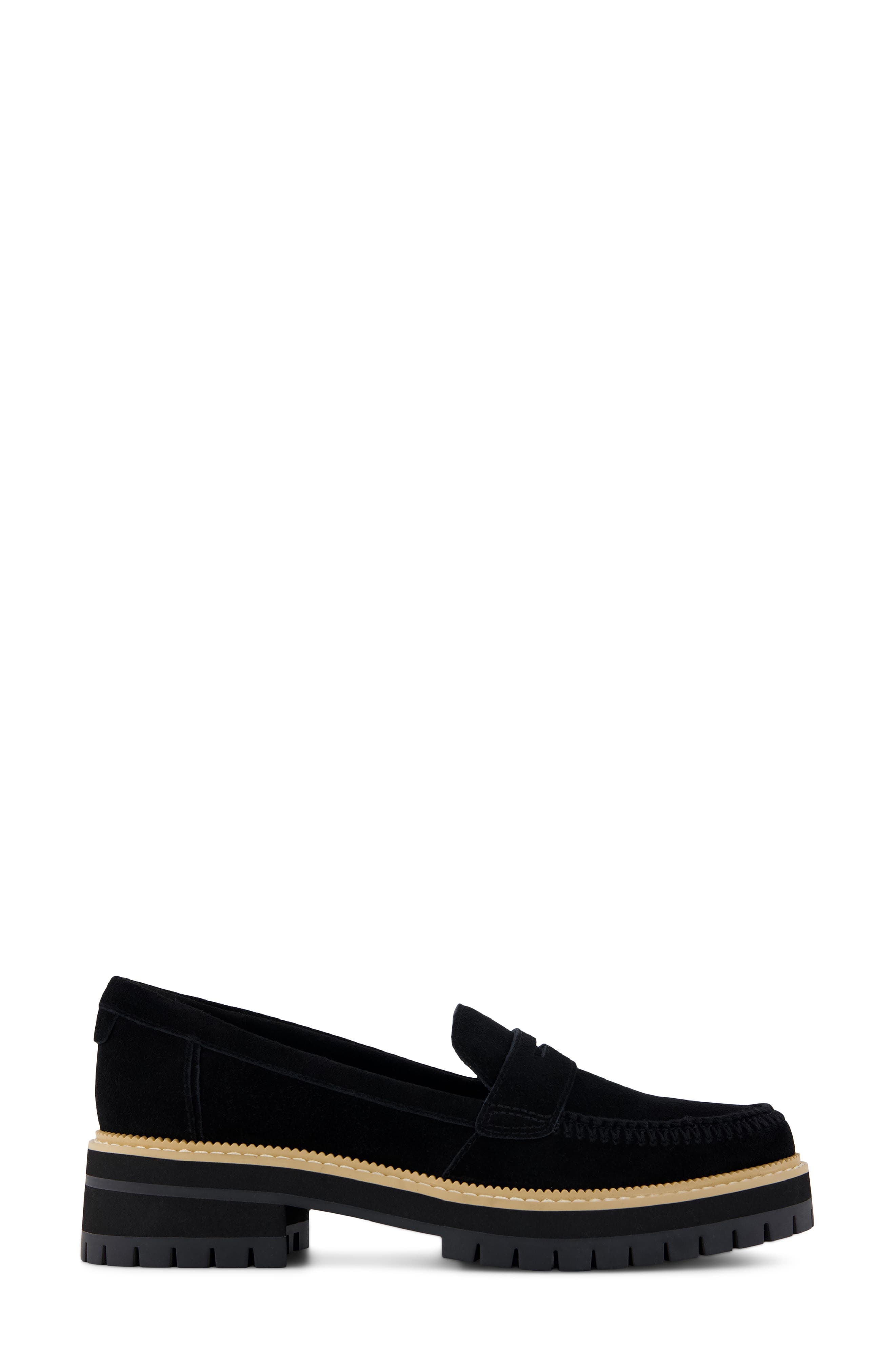 Cara Platform Penny Loafer, Alternate, color, BLACK