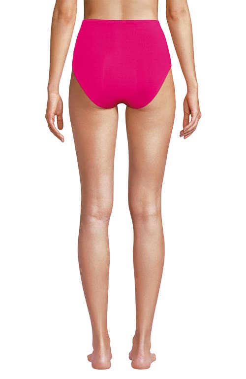 Lands' End Sculpting Suit Chlorine Resistant Targeted Control Retro High Waisted Bikini Swim Bottoms In Prism Pink