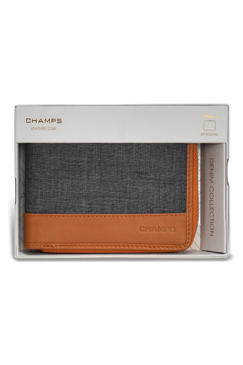 Zip Around Bifold Wallet, Alternate, color, TAN/BLACK