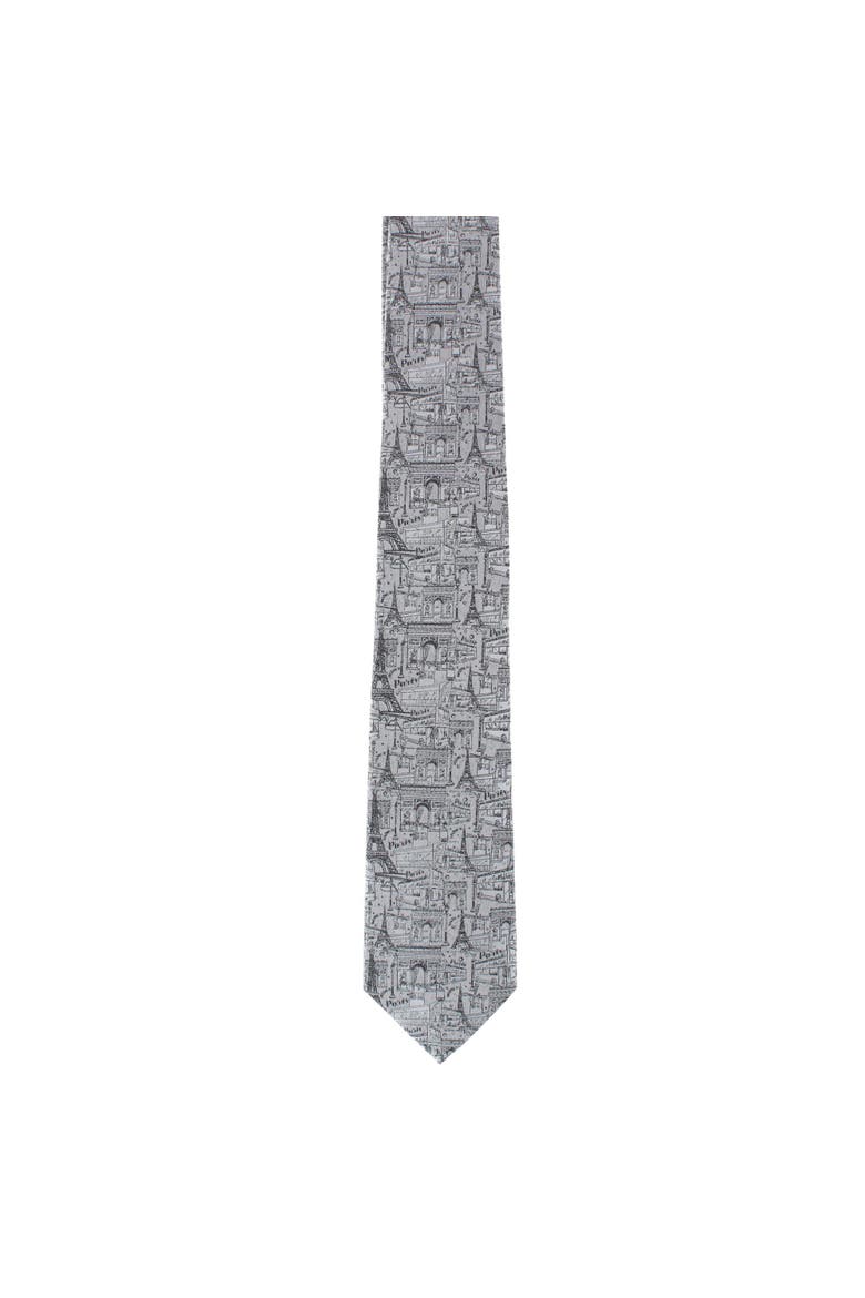 Parisian Nights Silk Novelty Necktie, Alternate, color, Silver