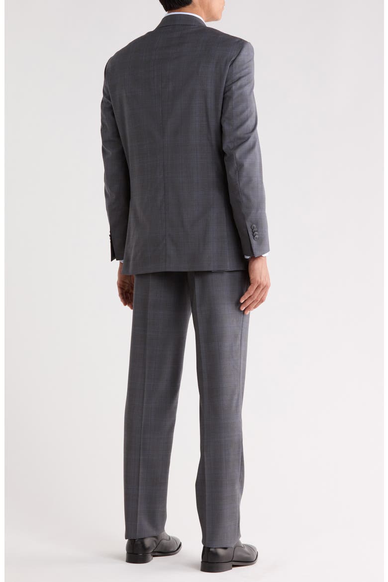 Plaid Wool Two-Button Suit, Alternate, color, GREY