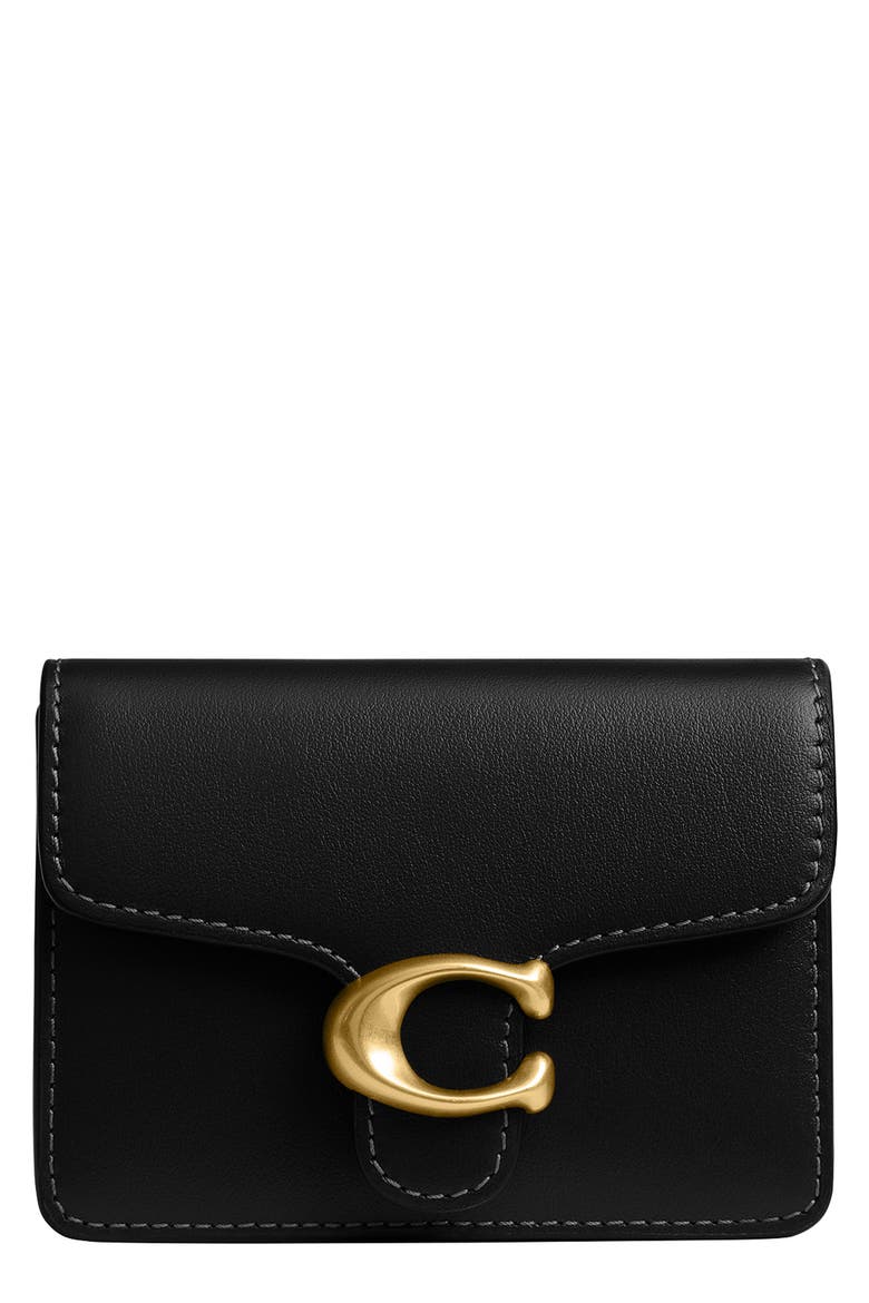 Tabby Leather Card Case, Main, color, B4/ BLACK