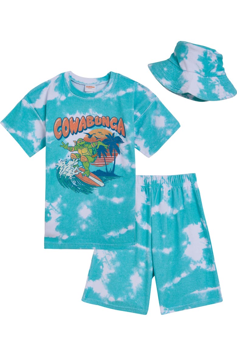 Michelangelo T-Shirt and Shorts Set with Hat, Main, color, Michelangelo Teal
