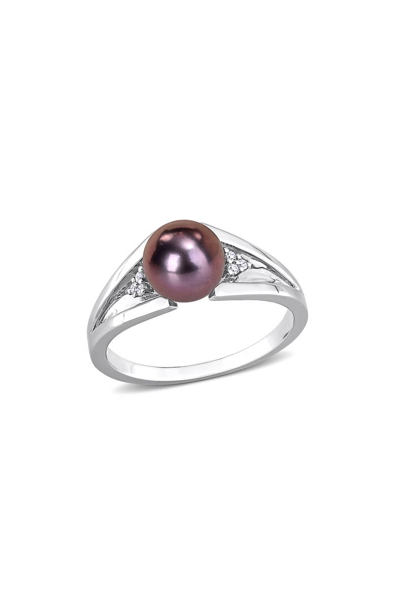 DELMAR Cultured Freshwater Pearl & Diamond Ring - 0.04ct., Main, color, 