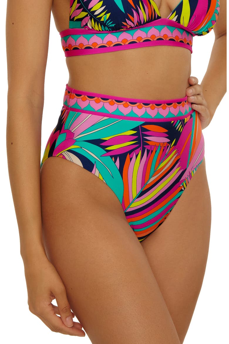 Paralia Reversible High Waist Bikini Bottoms, Alternate, color, MULTI
