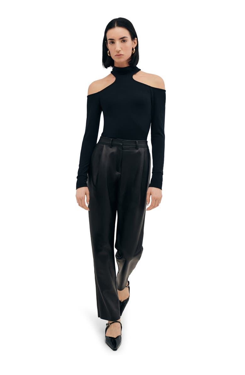 Marcella Teagan Cold Shoulder Long Sleeve Shirt, Alternate, color, Black