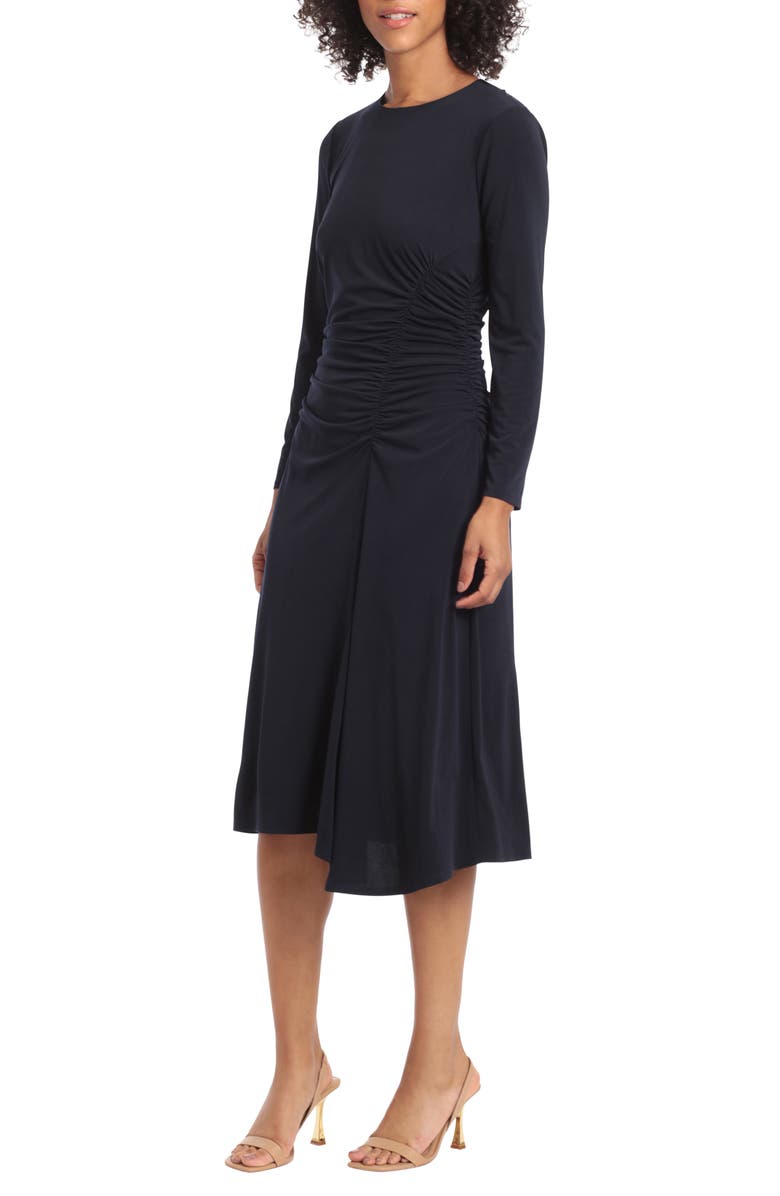 Maggy London Ruched Long Sleeve Midi Dress, Alternate, color,