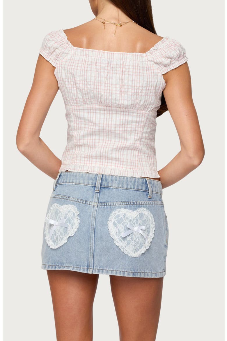 Dolsy Plaid Button-Up Top, Alternate, color, PINK