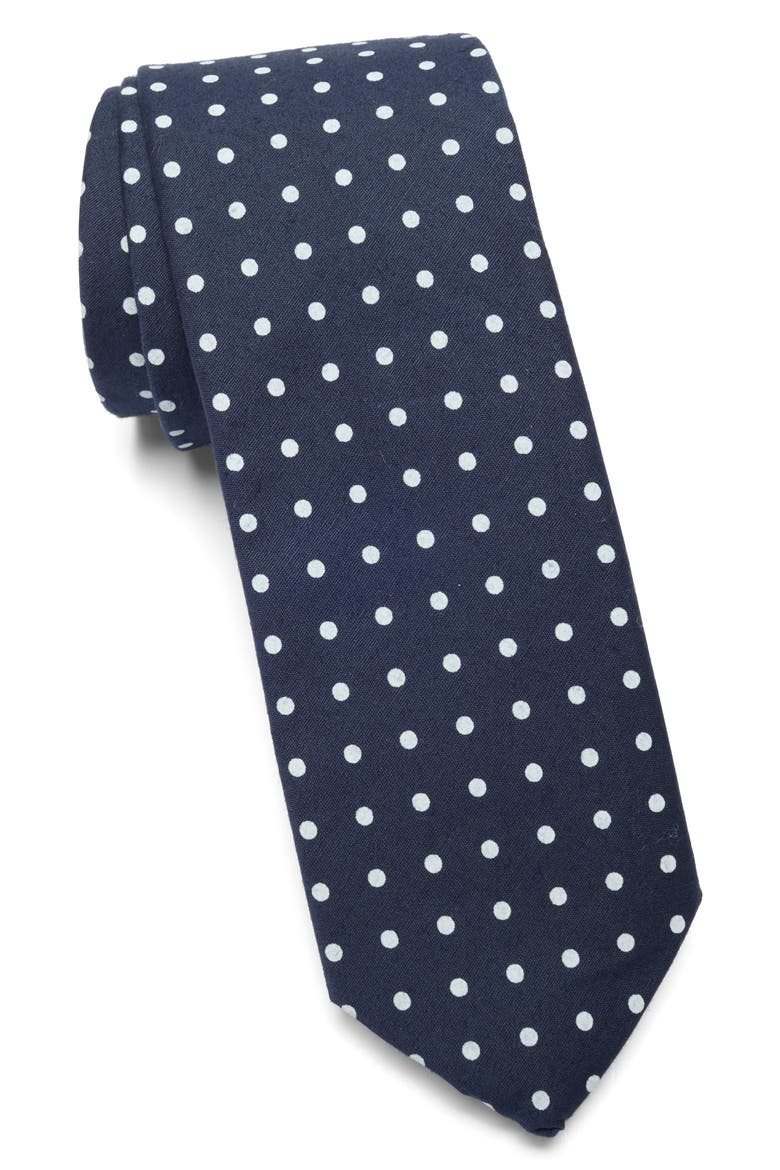Wenson Dot Print Tie, Main, color, MEDIUM BLUE