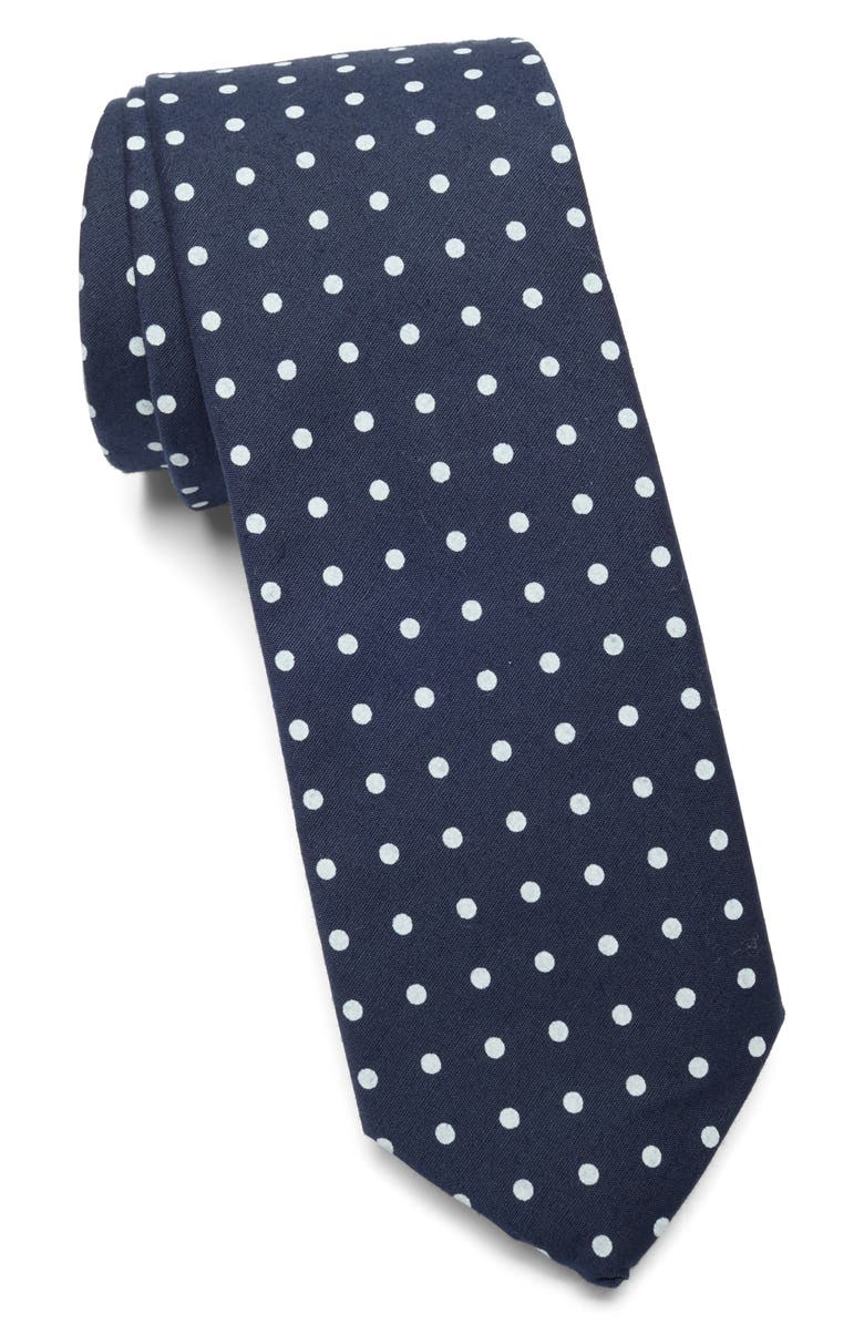 Original Penguin Wenson Dot Print Tie, Main, color, Medium Blue