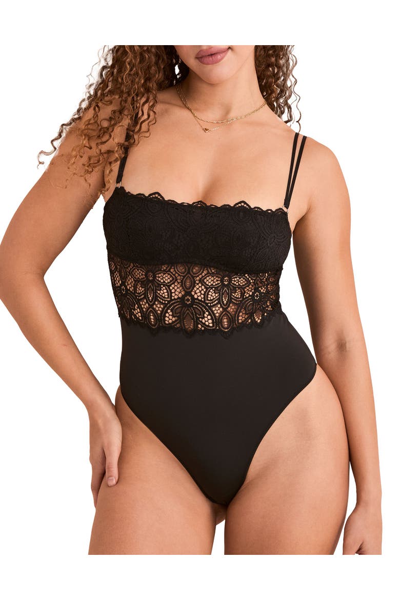 Summer Bodysuit Lingerie, Main, color, Black