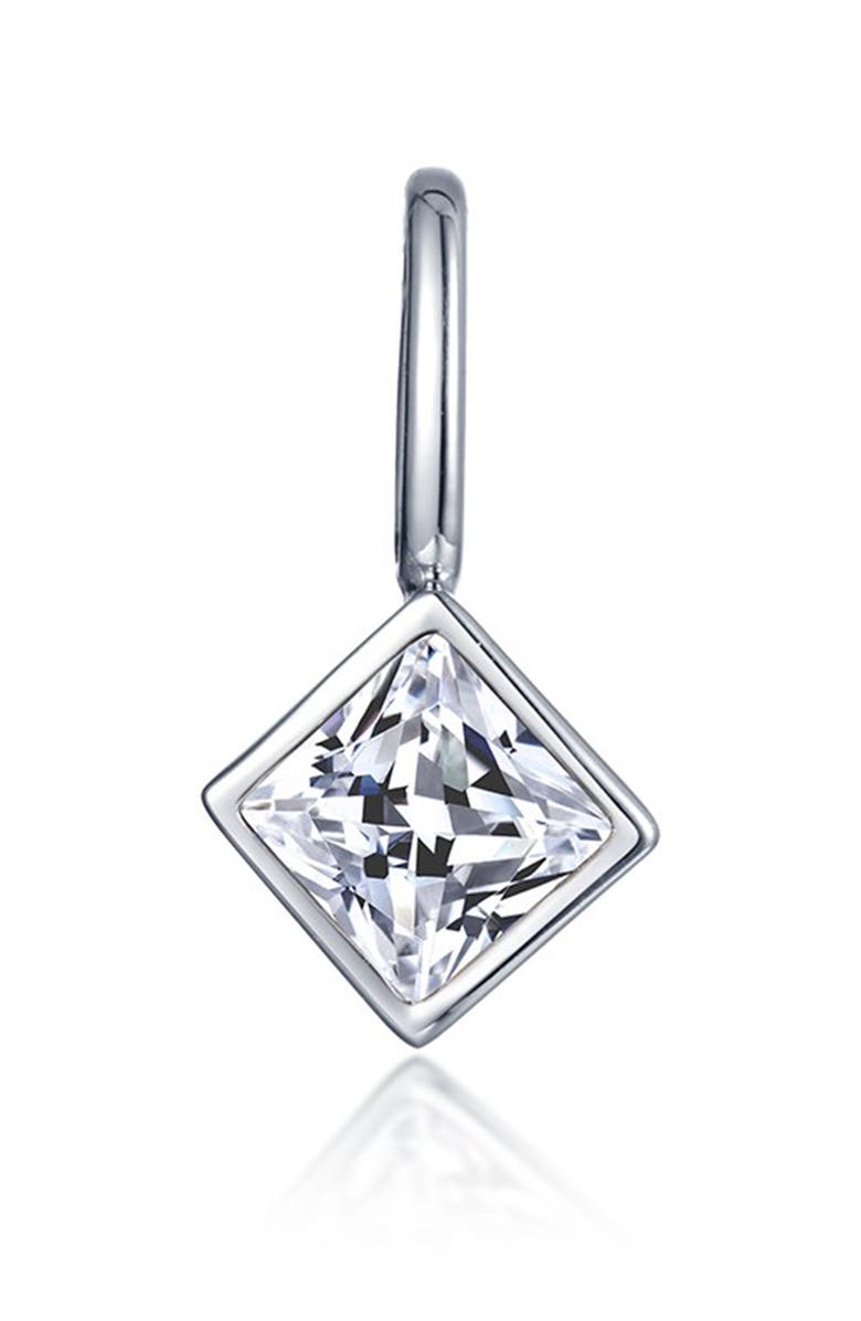 Lafonn Princess Simulated Diamond Bezel Charm, Main, color,