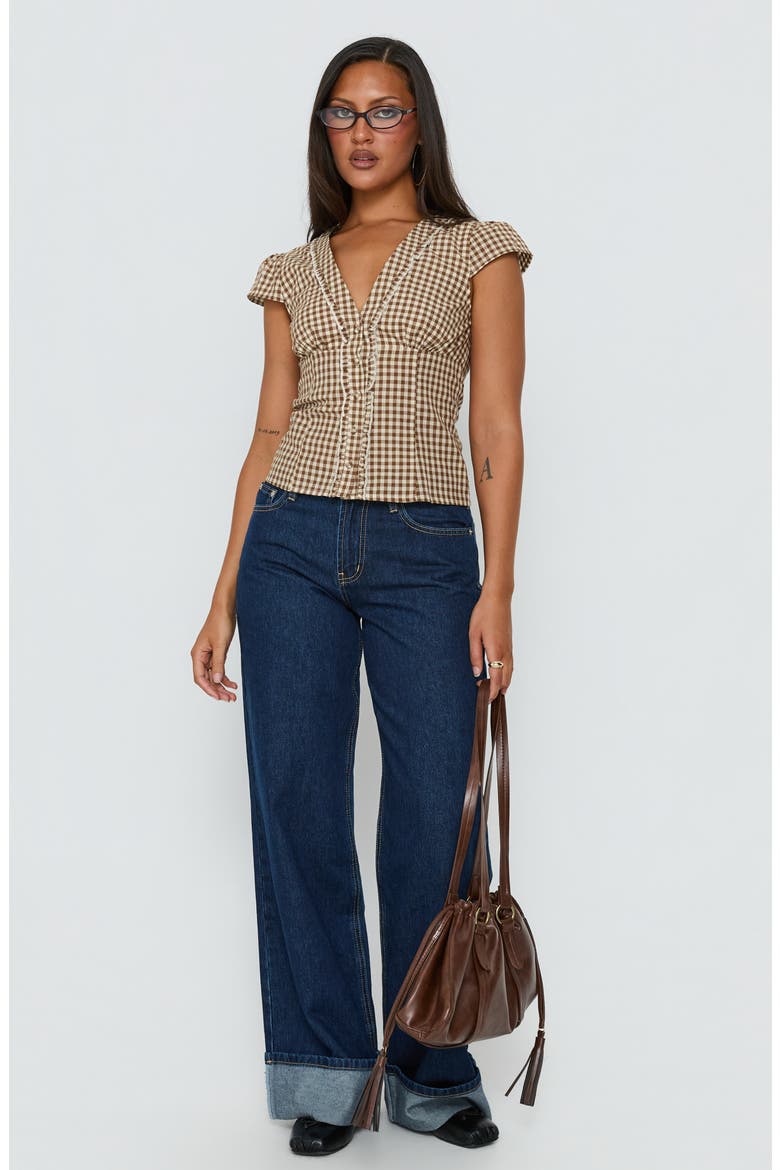 Darla Low Rise Straight Leg Cuffed Jeans, Alternate, color, DARK BLUE WASH