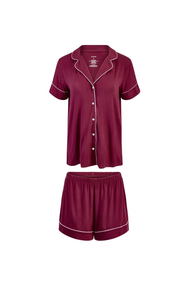 Adore Me Jayne Short Pajama Set, Alternate, color, Dark Purple