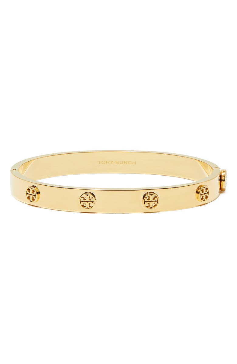 Tory Burch Icon Hinge Bracelet, Main, color, Tory Gold