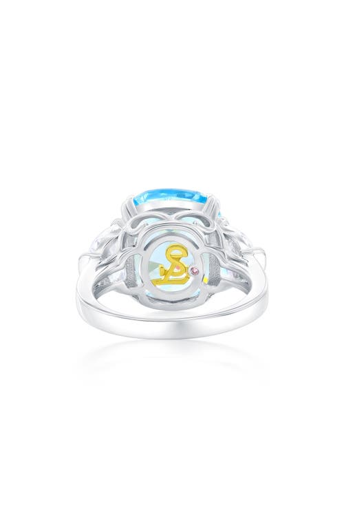 Suzy Levian Gala Firework Engagement Ring In Blue