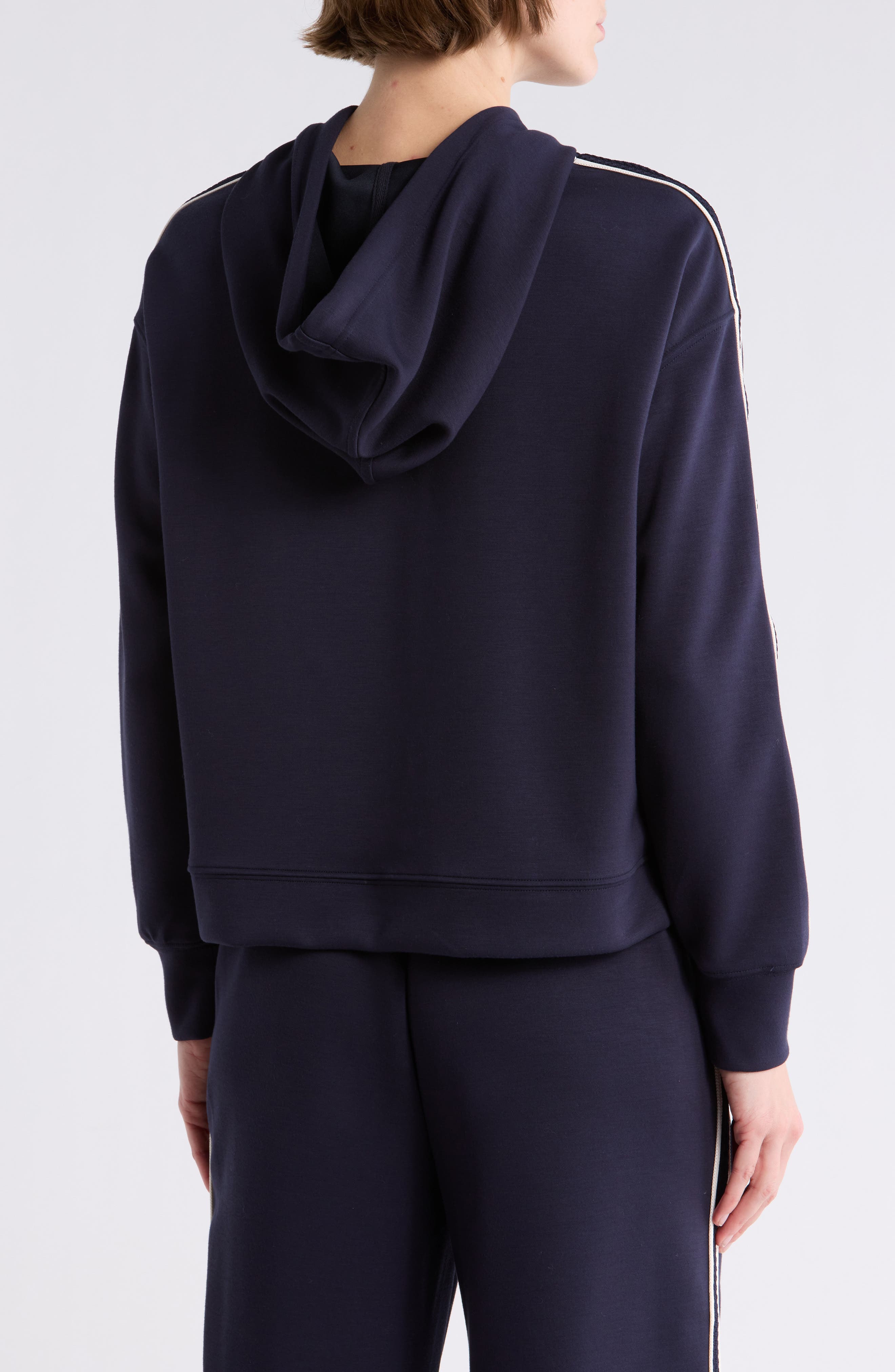 Braid Trim Scuba Knit Hoodie - image 2