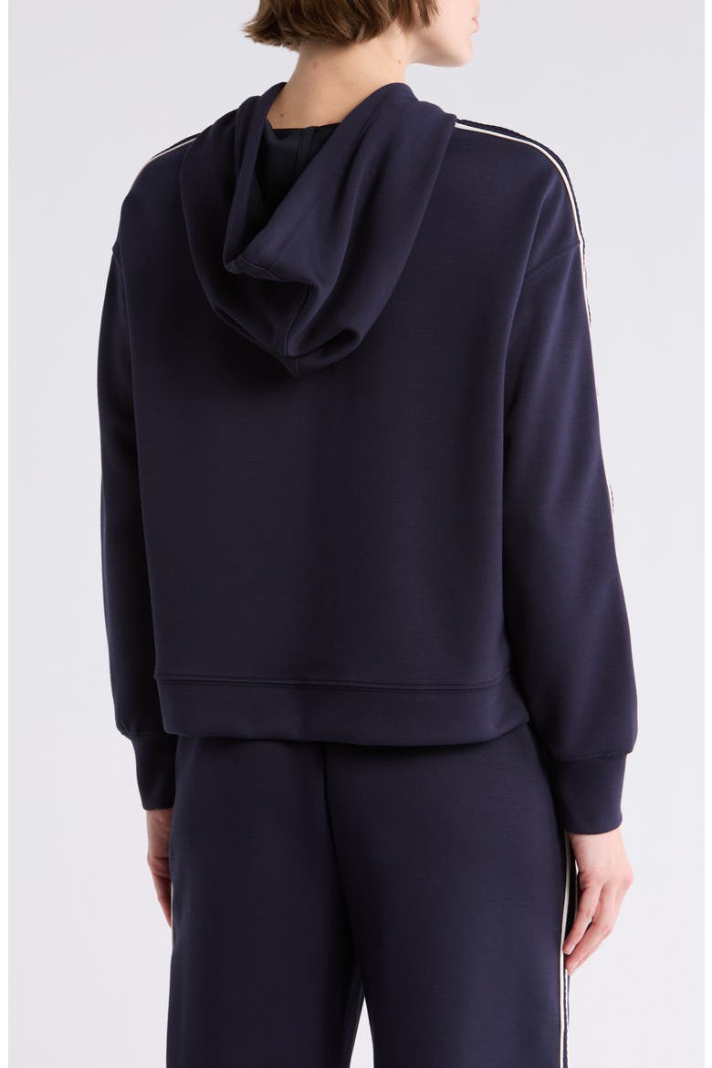 Braid Trim Scuba Knit Hoodie, Alternate, color, DEEP NAVY