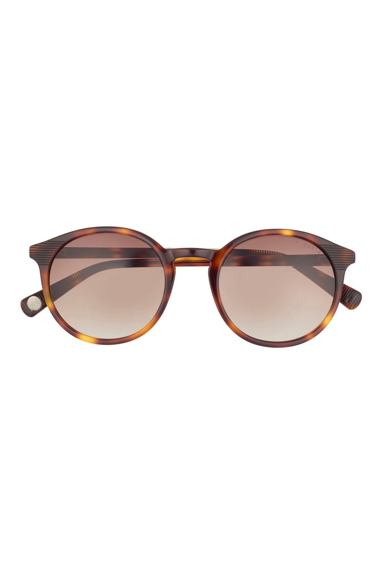 51mm Polarized Round Sunglasses, Main, color, TORTOISE