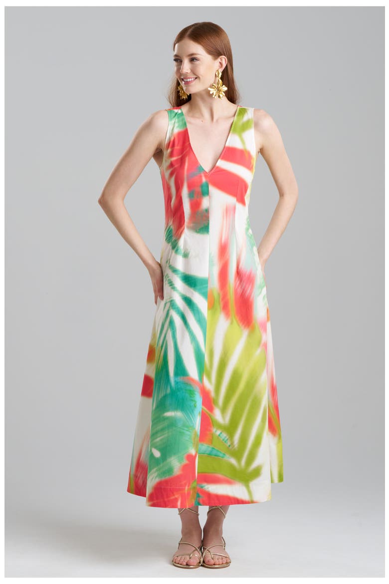 USAMI V-neck Maxi Dress, Main, color, Green