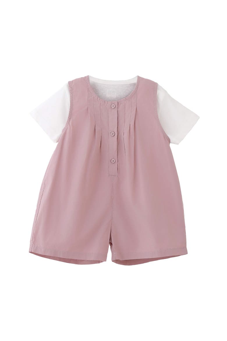 Button Romper Set, Main, color, Pink