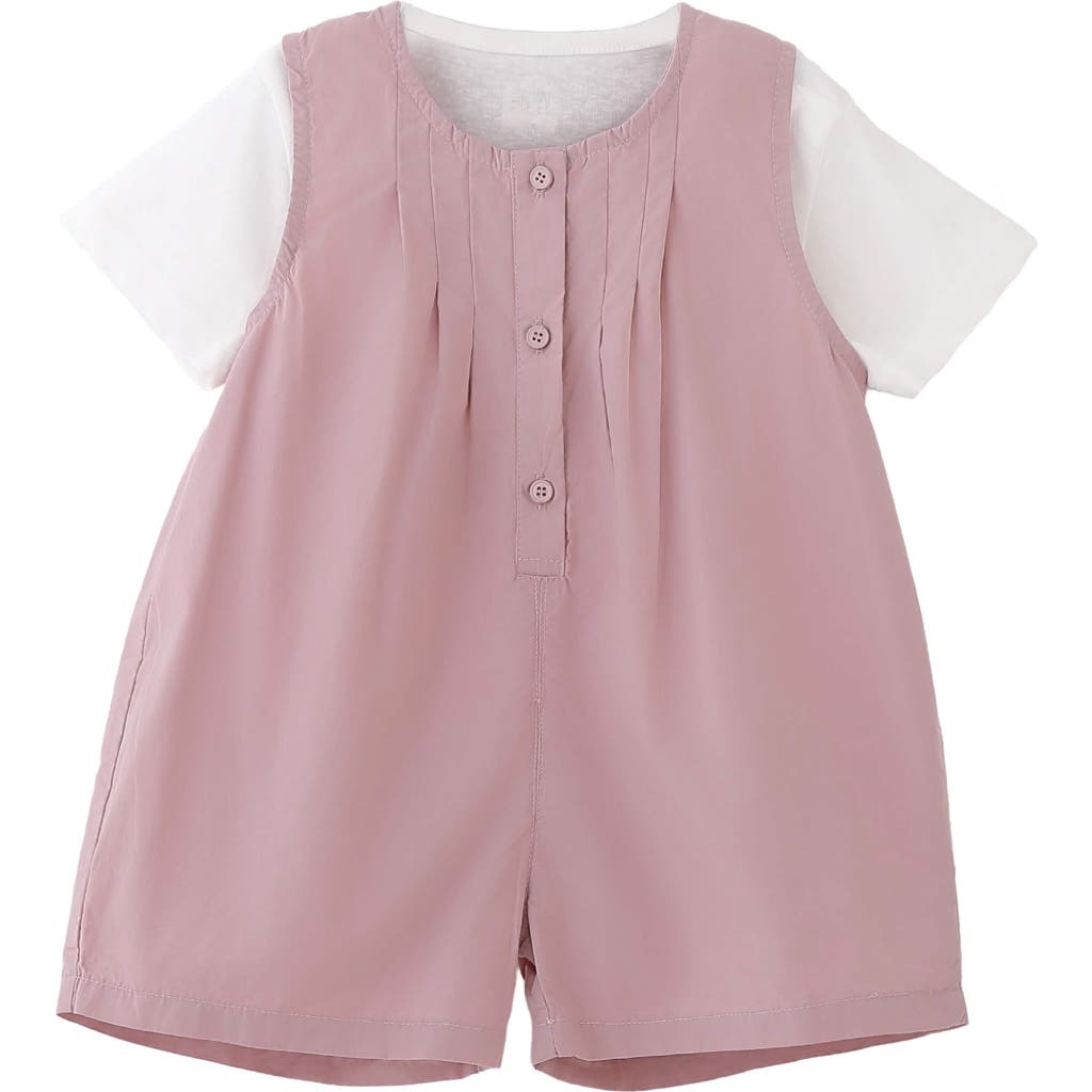 Banblu Babies' Button Romper Set In Pink
