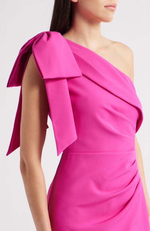 Eliza J Bow Detail One-shoulder Gown In Pink