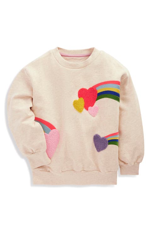 Kids' Rainbow Appliqué Cotton Sweatshirt (Toddler, Little Kid & Big Kid)