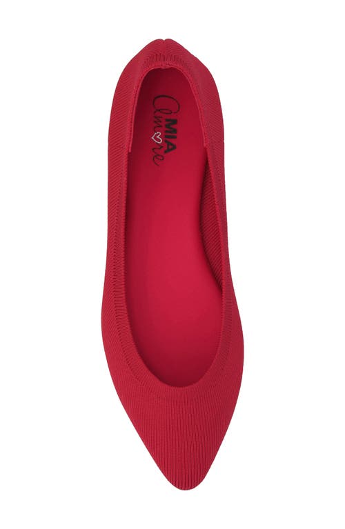 Shop Mia Amore Josey Knit Flat In Red