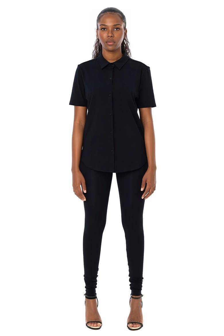 Clark Short Sleeve Button-Up Shirt, Alternate, color, BLACK