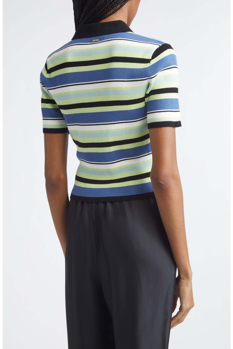 Shae Button Front Polo, Alternate, color, OCEAN/ KEYLIME MULTI