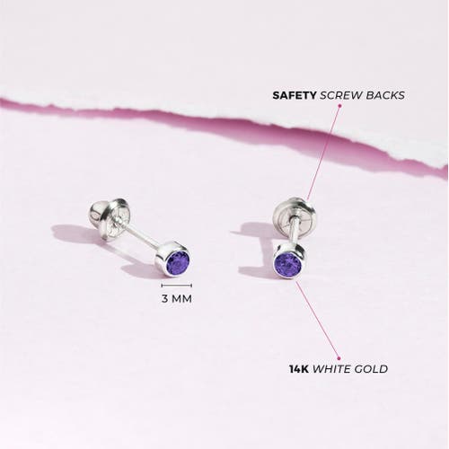 Shop In Season Jewelry 14k Bezel Cubic Zirconia Earrings In February
