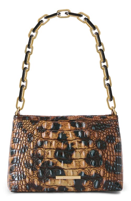 Brahmin Mod Lorelei Tiger Stripe Croc Embossed Leather Shoulder Bag In Animal Print