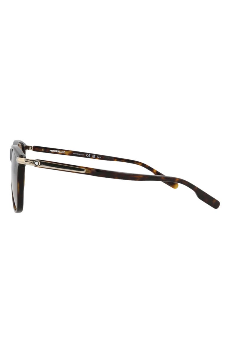 Montblanc 56mm Rectangular Sunglasses, Alternate, color, Havana Havana Brown
