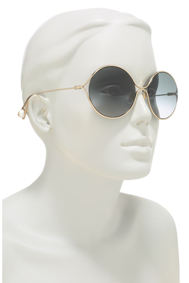 60mm Round Sunglasses, Alternate, color, GOLD GOLD GREY
