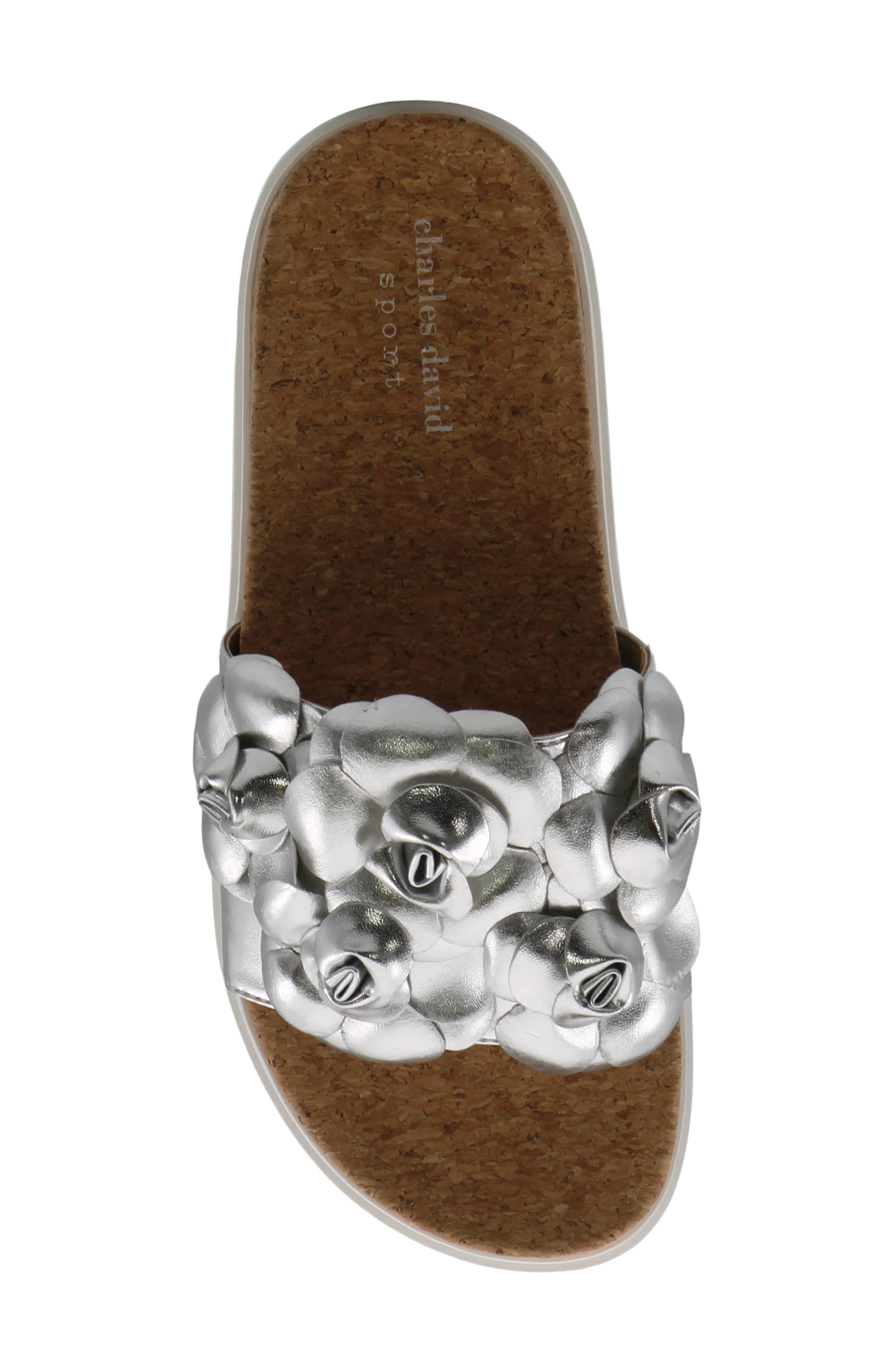 Charles by Charles David Phoetic Flatform Slide Sandal, Alternate, color, Silver