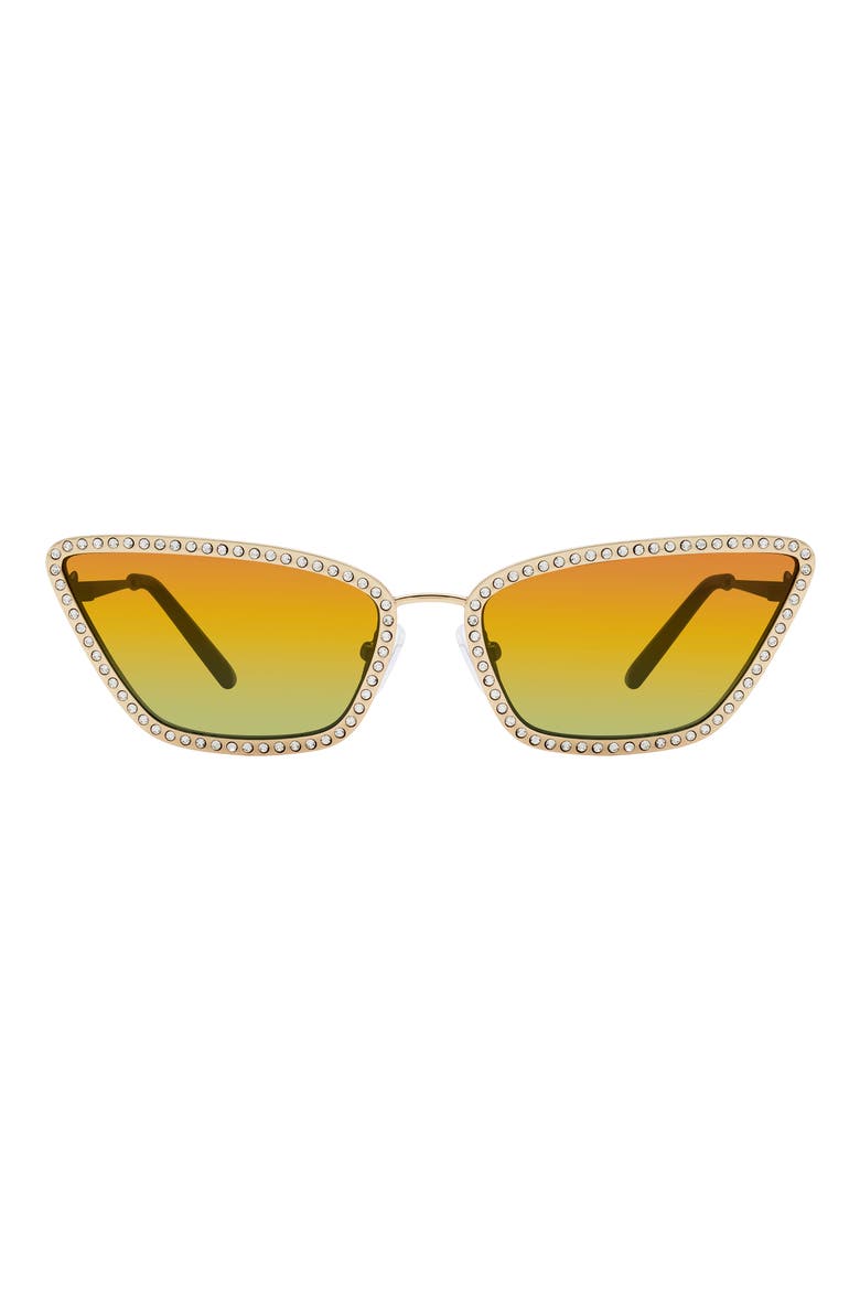 58mm Cat Eye Sunglasses, Main, color, GOLD/ RAINNBOW FL