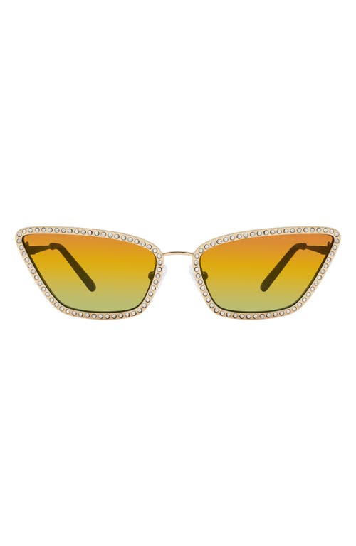 Kurt Geiger Cat Eye Sunglasses, 60mm In Gold/rainnbow Fl