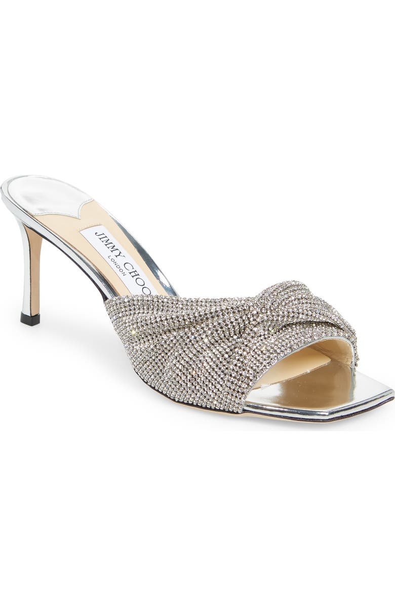 Jimmy Choo Naria Crystal Mesh Slide Sandal, Main, color,