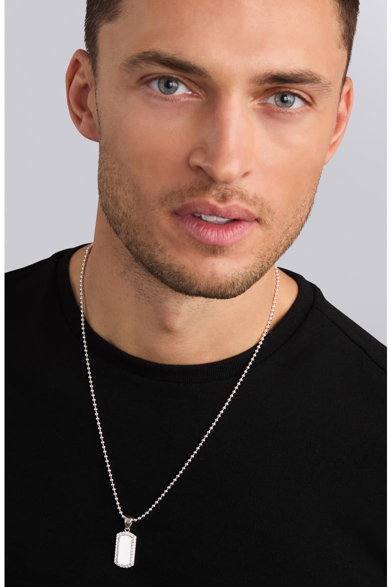 Men's Anthem Diamond Tag Amulet, Alternate, color, WHITE