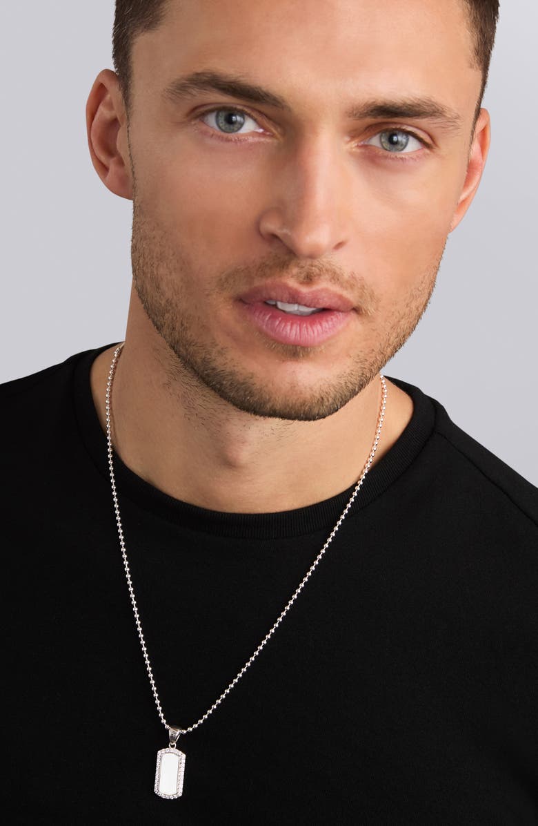 LAGOS Men's Anthem Diamond Tag Amulet, Alternate, color, White