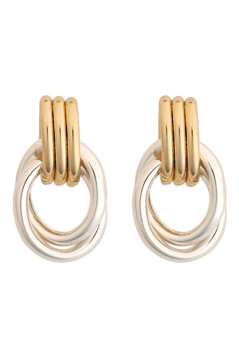 Two-Tone Doorknocker Drop Earrings, Main, color, TWO TONE